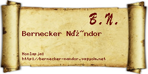 Bernecker Nándor névjegykártya